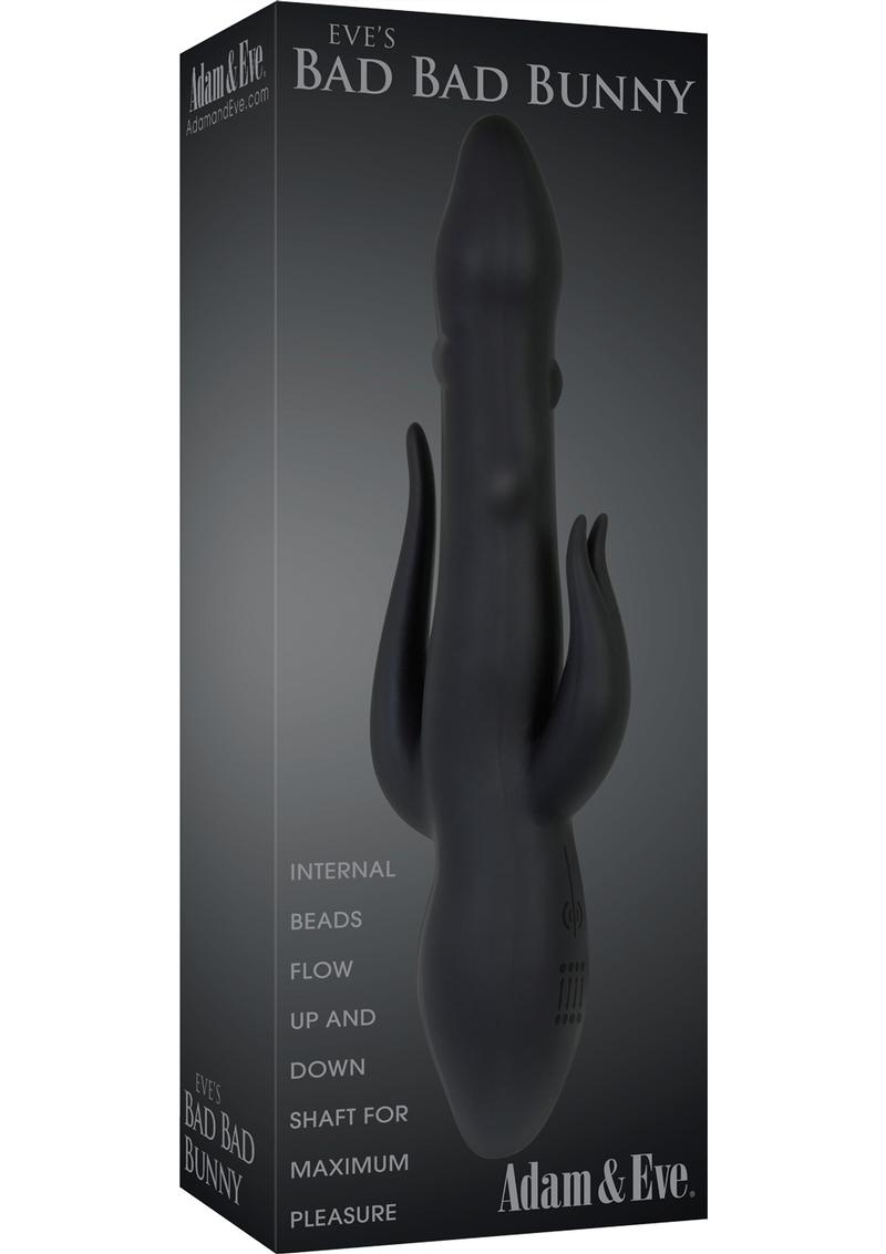 Adán y Eva - Bad Bunny de Eva - Vibrador de conejo triple estimulante resistente al agua - Negro