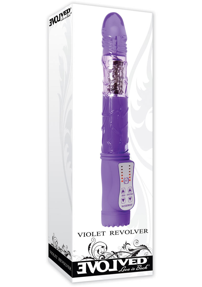 Vibrador Violet Revolver resistente al agua de 9 pulgadas en color morado