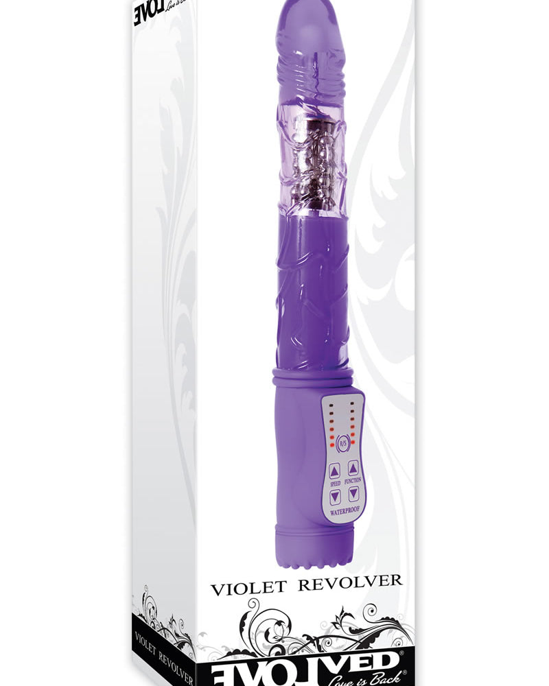 Vibrador Violet Revolver resistente al agua de 9 pulgadas en color morado