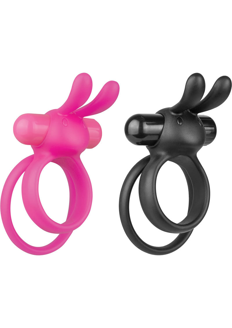 Ohare XL Silicone Wearable Rabbit Vibe Cockring Waterproof Assorted Colors 6 Pieces Per Box