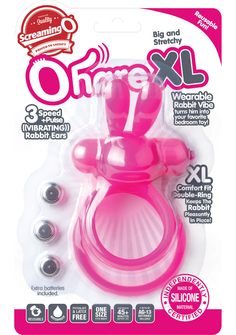 Anillo vibrador para el pene Ohare XL de silicona resistente al agua y portátil, color rosa, 6 unidades por caja