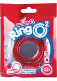 Ring O 2 Cockring With Ball Sling Waterproof Red 12 Each Per Box