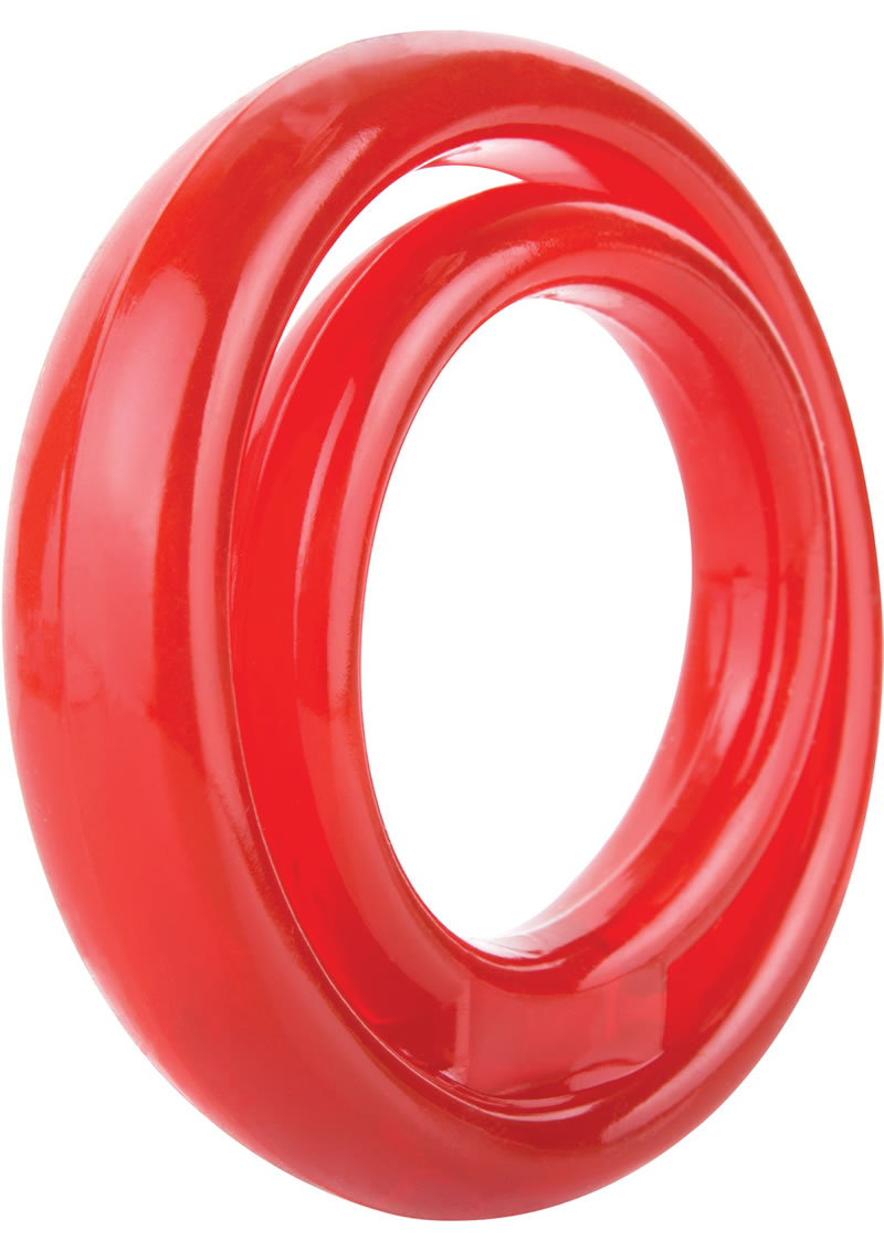 Ring O 2 Cockring With Ball Sling Waterproof Red 12 Each Per Box