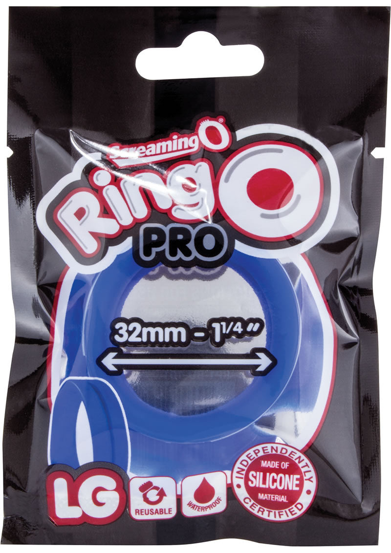 Anillos para el pene de silicona grandes Ring O Pro, resistentes al agua, color azul, 12 unidades por caja