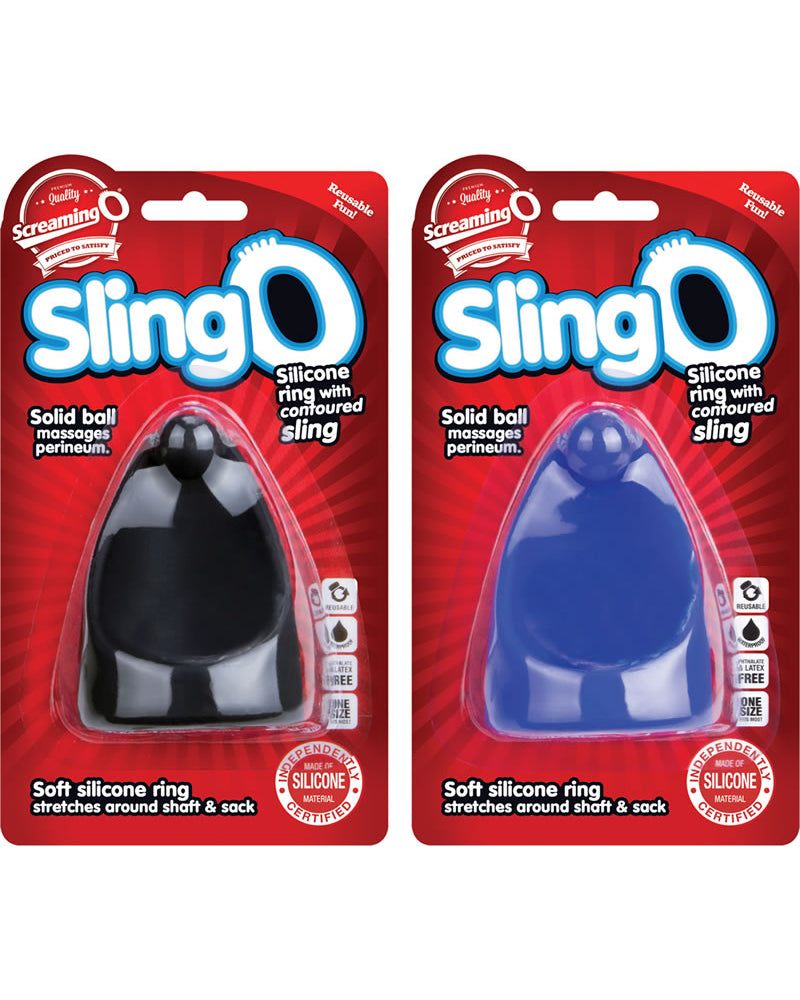 Sling O Silicone Ring With Contoured Sling Cockrings Waterproof Assorted Colors 6 Each Per Box