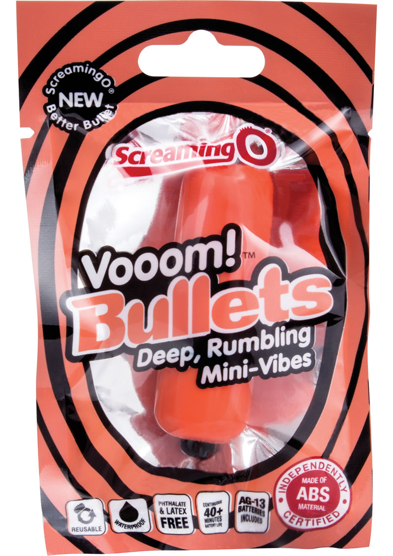 Mini vibradores Vooom Bullets resistentes al agua, color mandarina, 20 unidades por caja