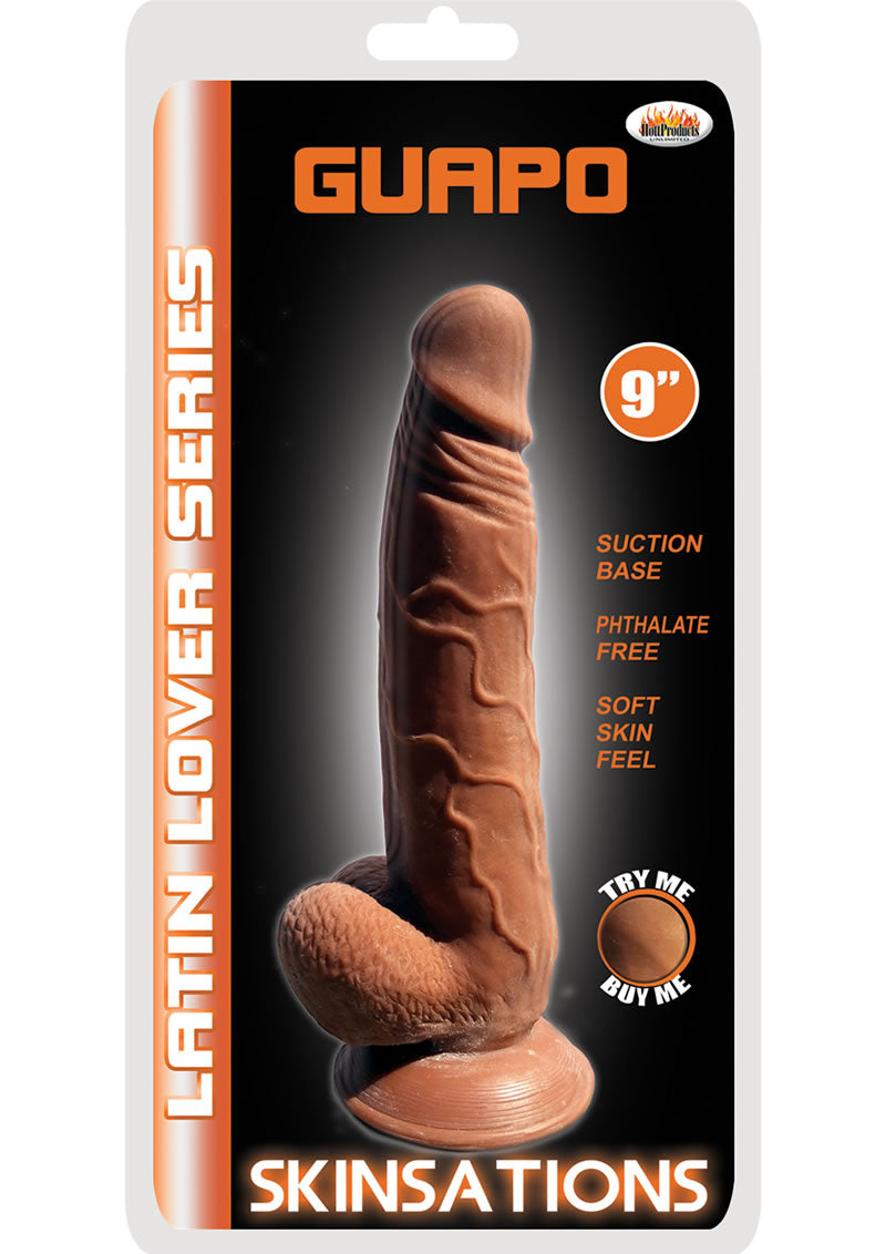 Consolador Skinsations Guapo de 9 pulgadas color marrón