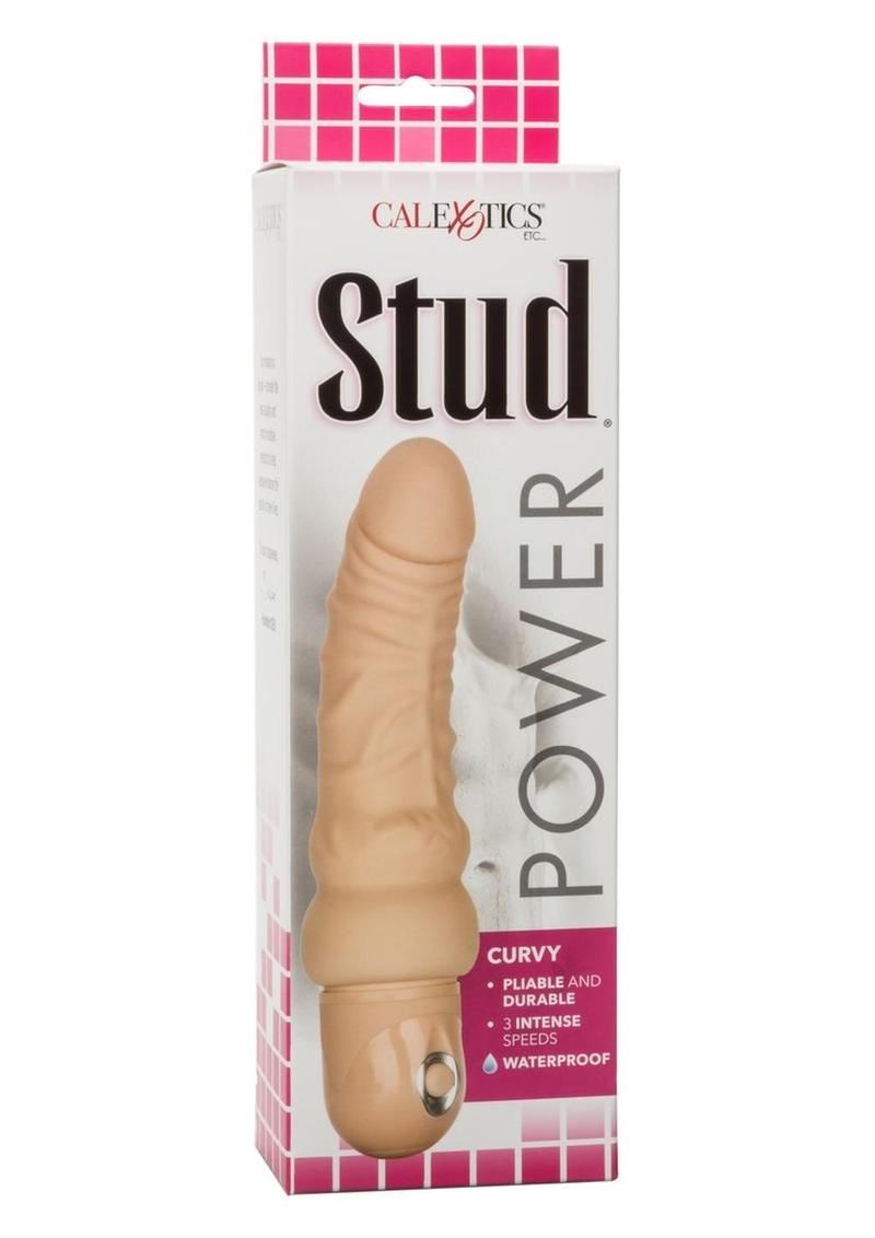 Power Stud Curvy Flexible Realistic Vibrator Waterproof Ivory 6.75 Inch