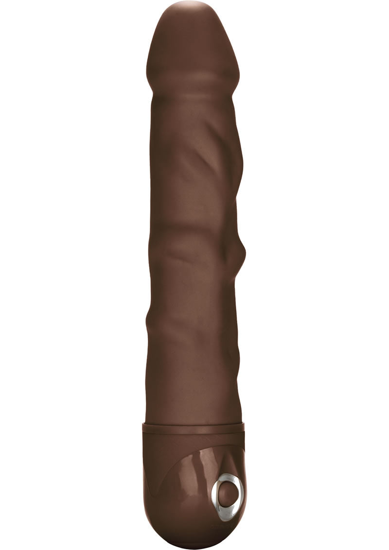 Vibrador realista flexible Power Stud Rod resistente al agua de 7 pulgadas de color marrón