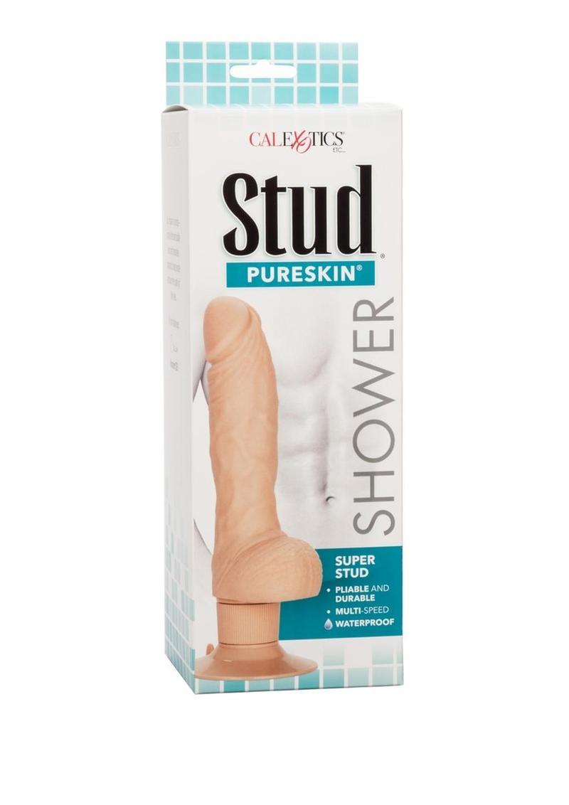 Shower Stud Super Stud Vibrating Dildo Waterproof Ivory 5 Inch