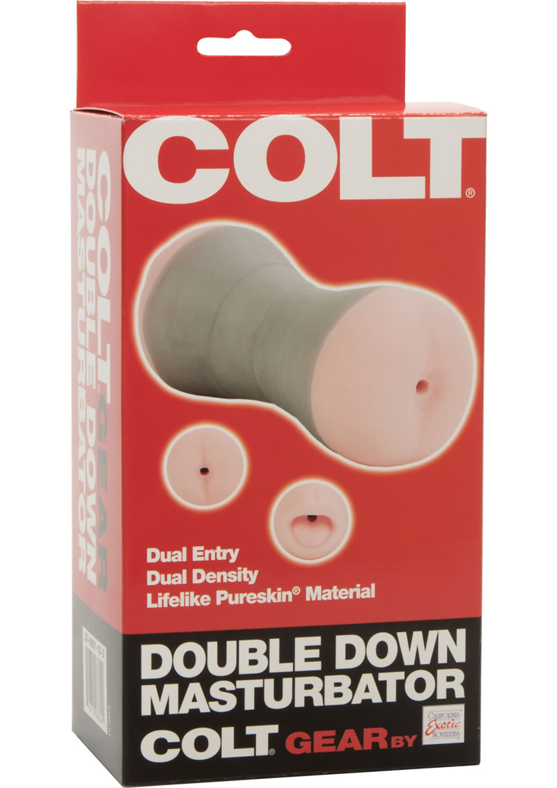 Masturbador Colt Double Down para boca y culo color carne