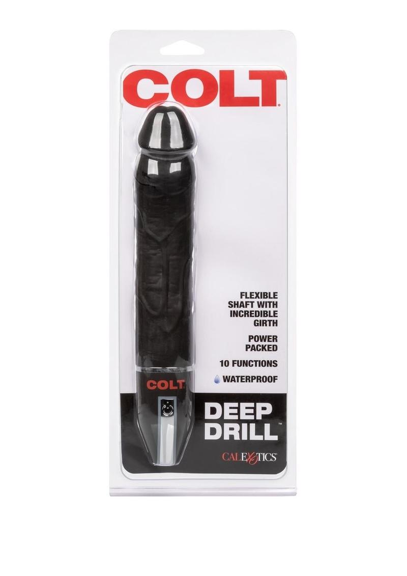 Colt Deep Drill Realistic Vibrating Probe Waterproof Black 8 Inch