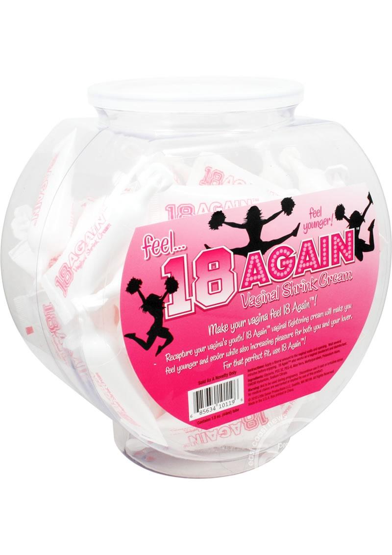 18 Again Vaginal Shrink Cream - Fishbowl 10ML 72 Pillow packs