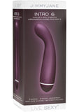 Vibrador de punto G curvo de silicona Live Sexy Intro 6, resistente al agua, morado