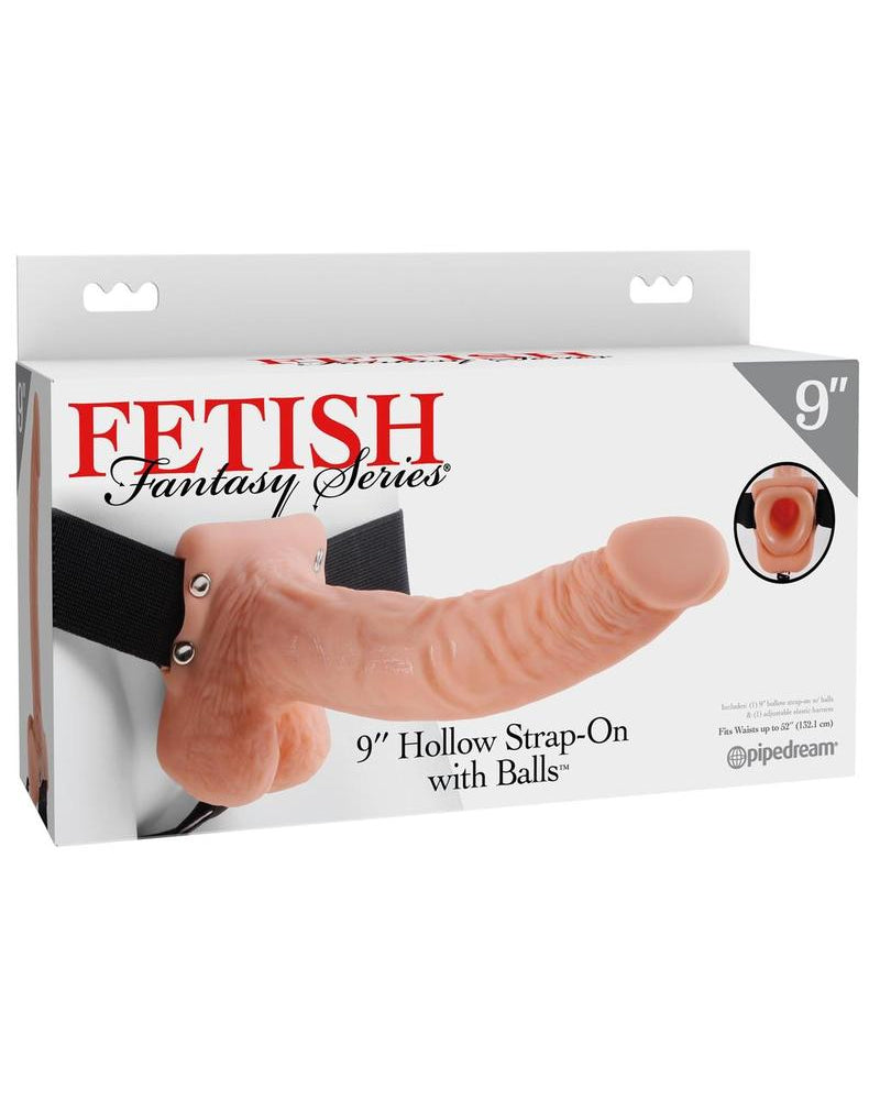 Fetish Fantasy 9 Inch Hollow Strap On With Balls Flesh