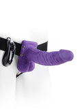 Fetish Fantasy 7 Inch Vibe Hollow Strapon With Balls Purple