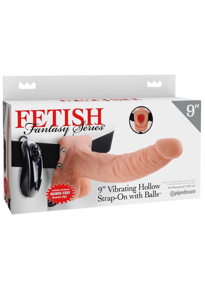 Fetish Fantasy 9 Inch Vibe Hollow Strapon With Balls Flesh