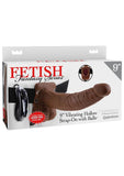 Fetish Fantasy 9 Inch Vibe Hollow Strapon With Balls Brown