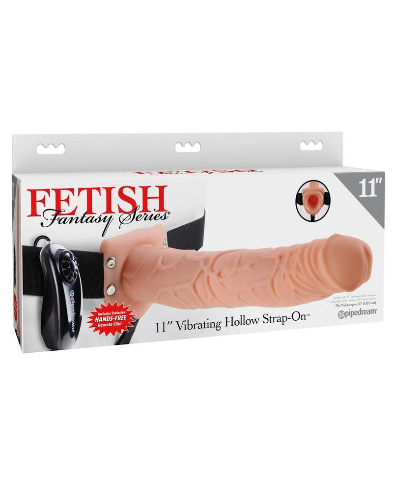 Fetish Fantasy 11 Inch Vibe Hollow Strap On Flesh