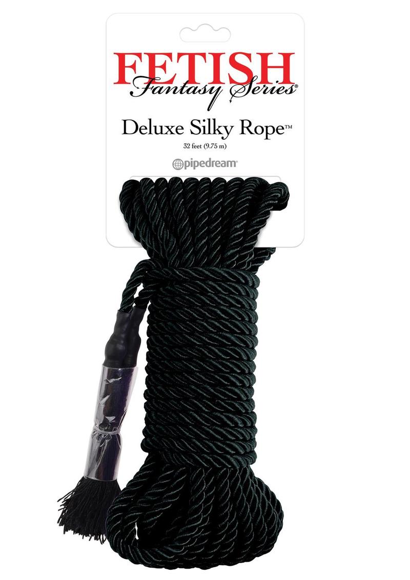 Festish Fantasy Series Deluxe Silk Rope Black 32 Feet