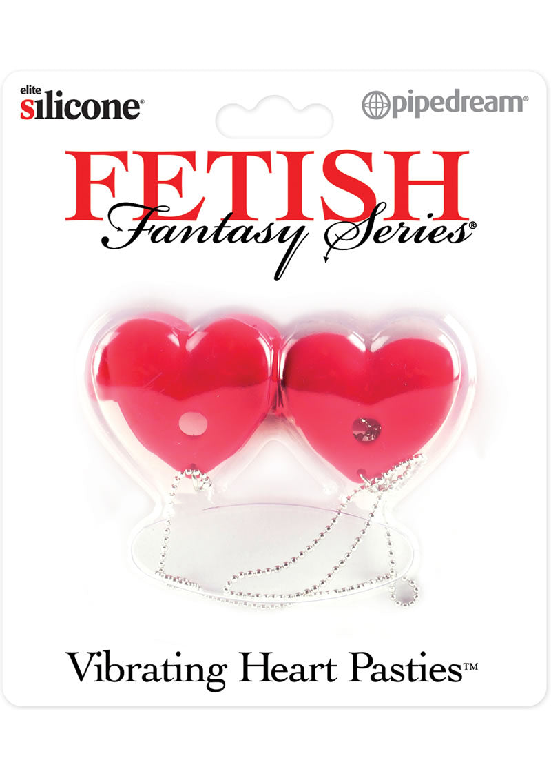 Festish Fantasy - Vibrating Heart Nipple Pasties - Red