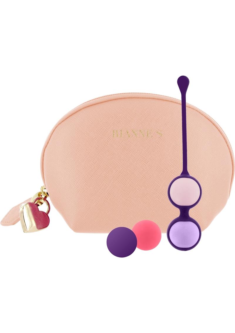 Bolas de silicona para el clítoris Rianne S Pussy Play Balls con bolsa beige