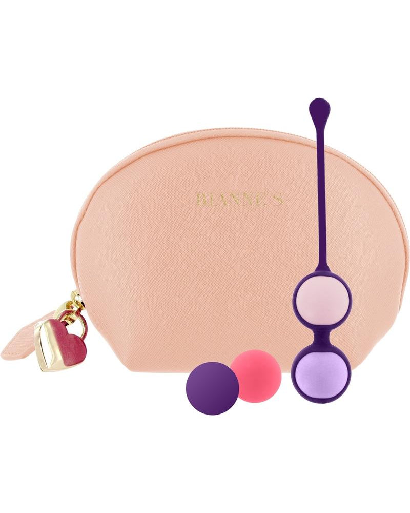 Bolas de silicona para el clítoris Rianne S Pussy Play Balls con bolsa beige