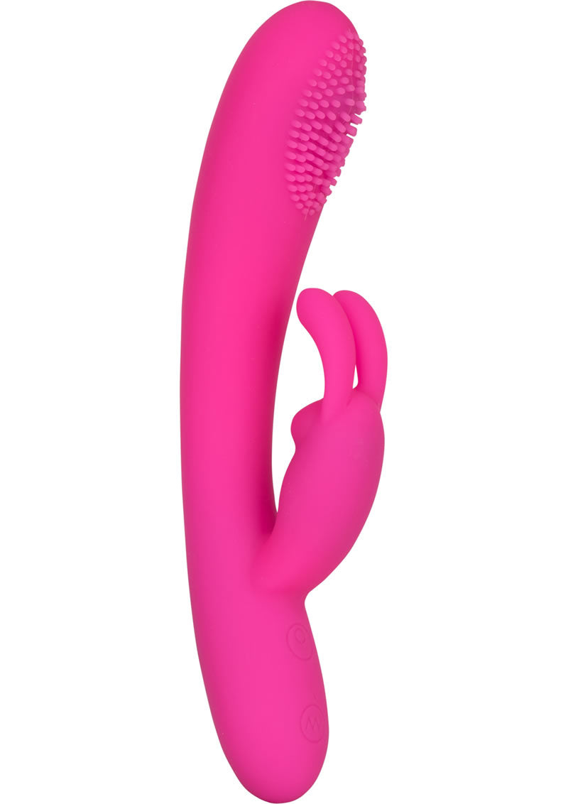 Embrace Massaging G Rabbit With Pleasure Ball Silicone Rechargeable Vibe Waterproof Pink 5.5 Inch