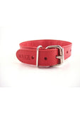 Rouge O Ring Studded Leather Collar Red