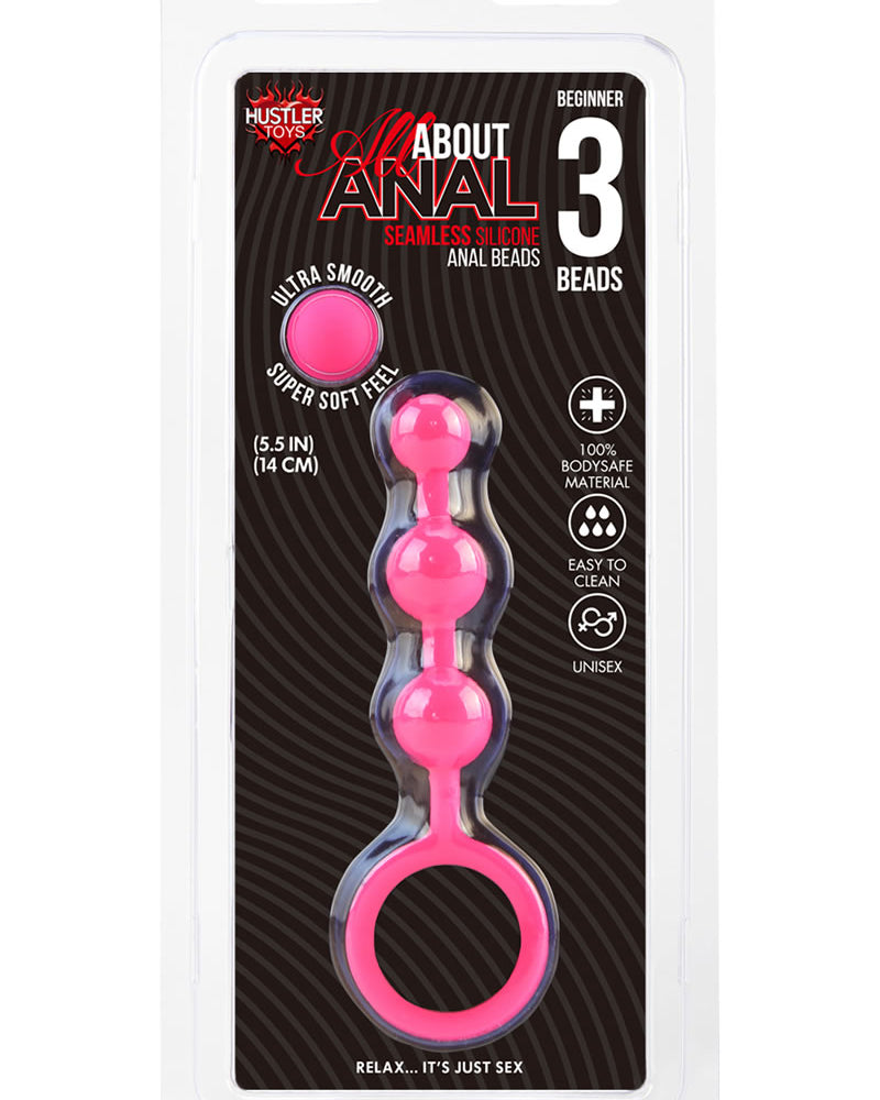 Hustler Silicone Anal Beads 3 Balls Pink 5.5 Inch