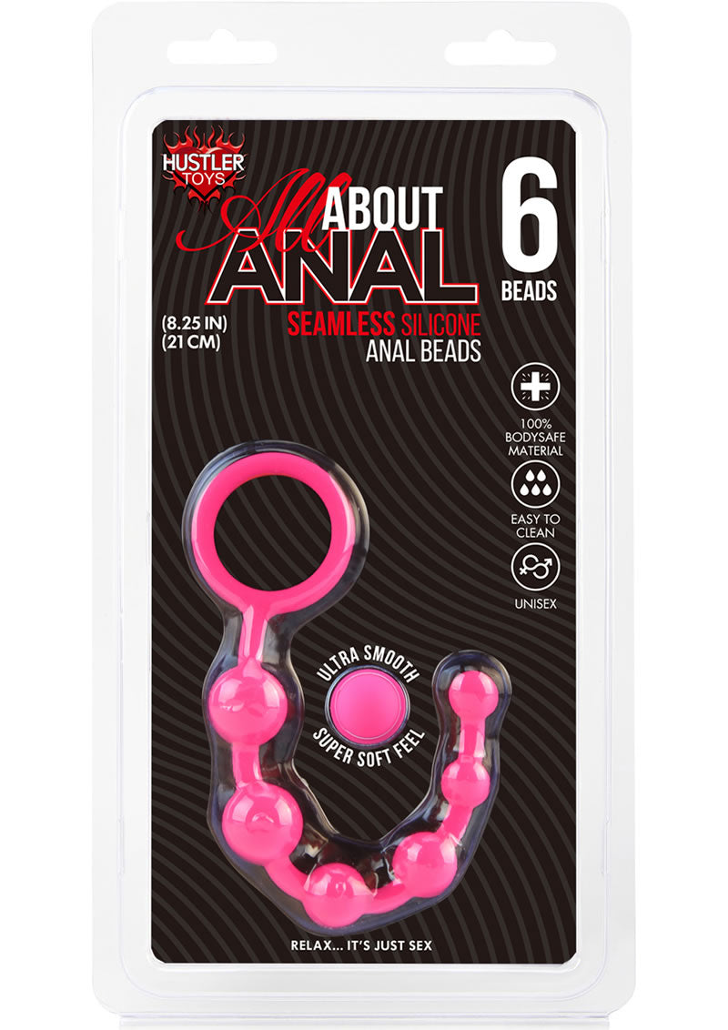 Hustler Silicone Anal Beads 6 Balls Pink 8.25 Inch