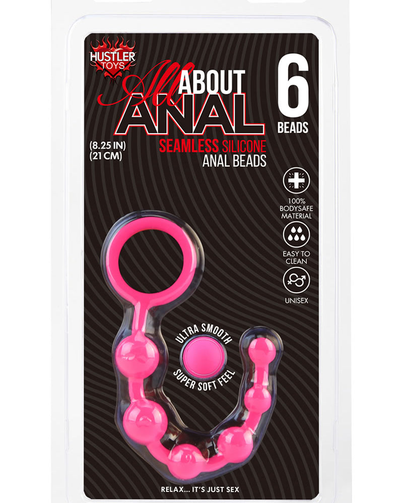 Hustler Silicone Anal Beads 6 Balls Pink 8.25 Inch