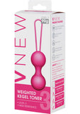 Vnew Weighted Kegel Toner Bolas de silicona de nivel 3, color rosa, 3,2 onzas