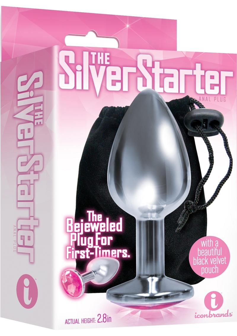 The Silver Starter Bejewled Anal Plug For First Timers Pink 2.8 Inch