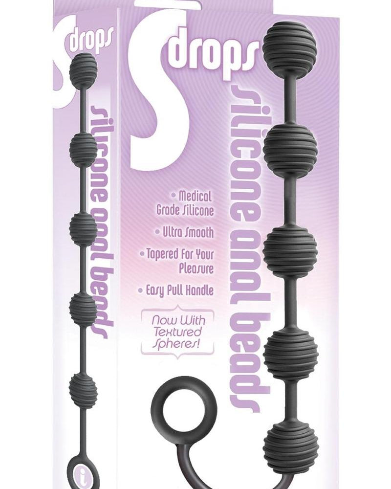 Drops Silicone Anal Beads Black