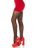 Polka Dot Cherry Tights - One Size - Black