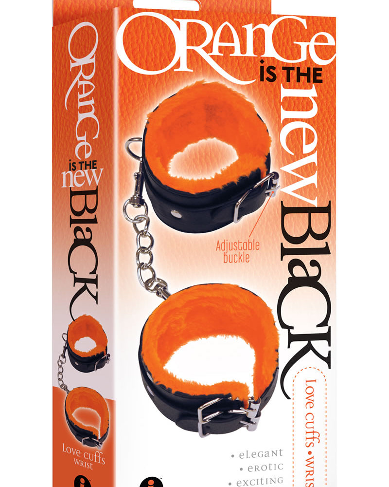 Puños de muñeca ajustables con el mensaje Orange Is The New Black Furry Love