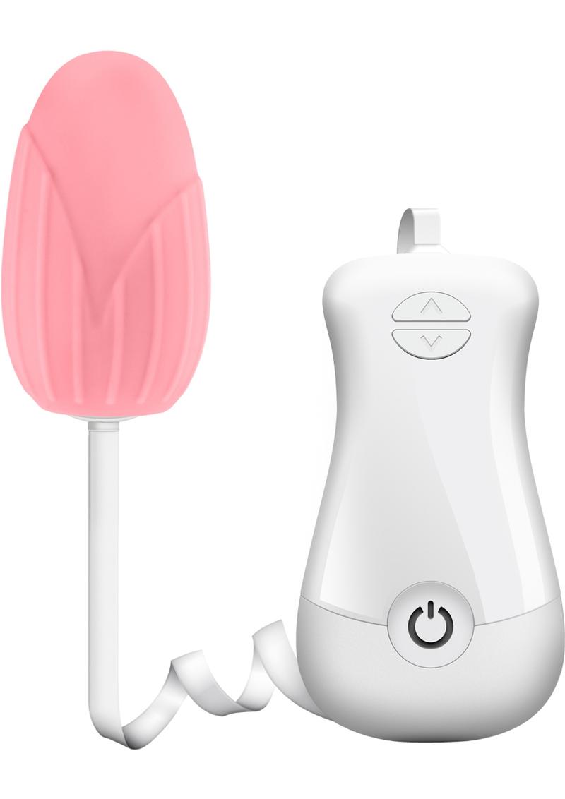 Huevo de silicona Evelyn expuesto con control remoto con cable, resistente al agua, color rosa, 2,5 pulgadas