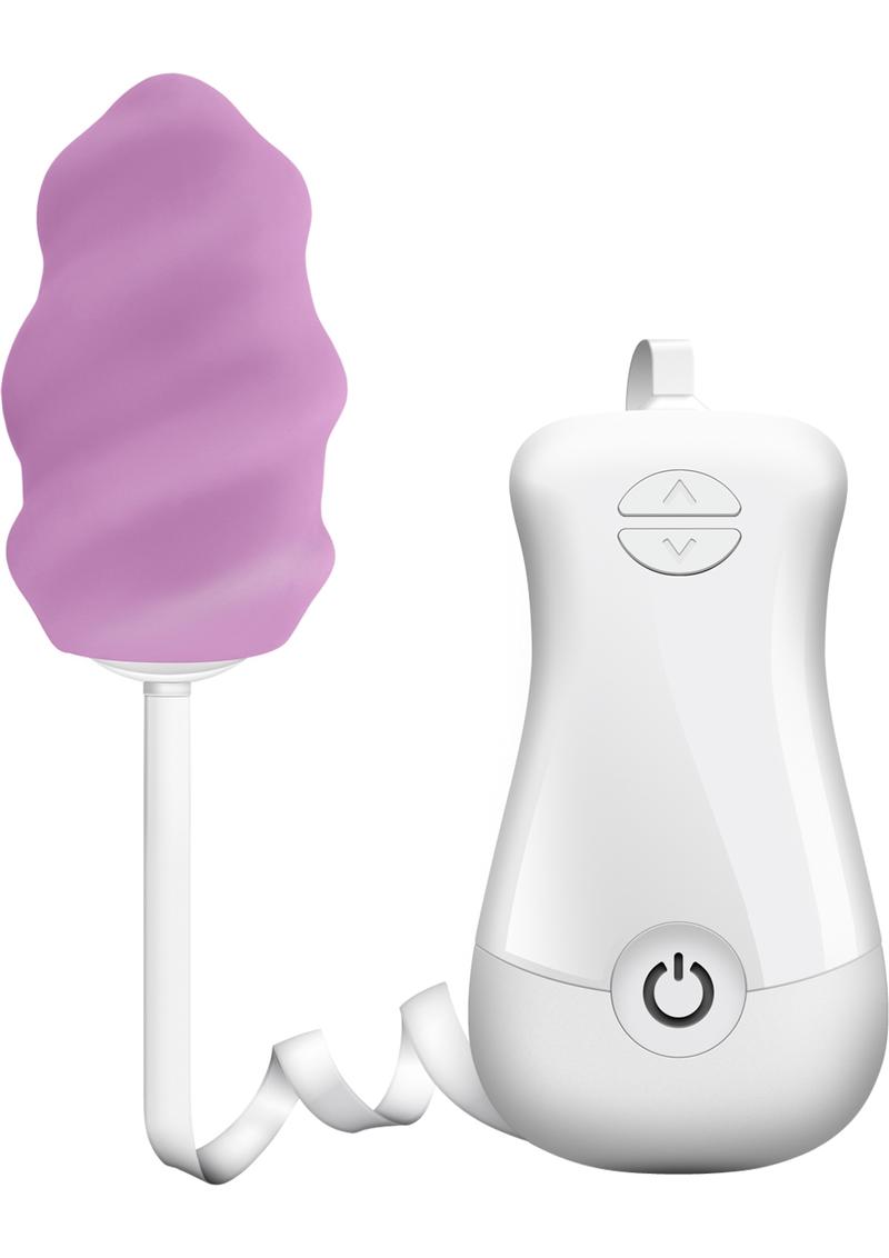 Huevo de silicona Leila expuesto con control remoto con cable, resistente al agua, color lila, 2,25 pulgadas