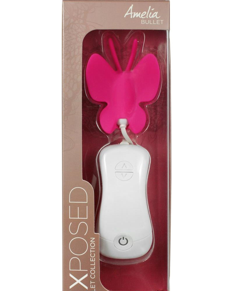 Bala de silicona Amelia expuesta con control remoto con cable, resistente al agua, de 3 pulgadas, color frambuesa