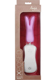 Conejito de silicona Angie expuesto con control remoto con cable, resistente al agua, color lila, 3,75 pulgadas