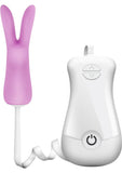 Conejito de silicona Angie expuesto con control remoto con cable, resistente al agua, color lila, 3,75 pulgadas