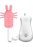 Conejito de silicona Kayla expuesto con control remoto con cable, resistente al agua, color rosa, 3 pulgadas