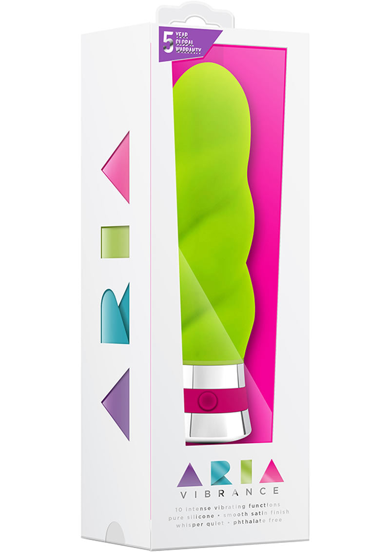 Vibrador de silicona Aria Vibrance resistente al agua, color verde