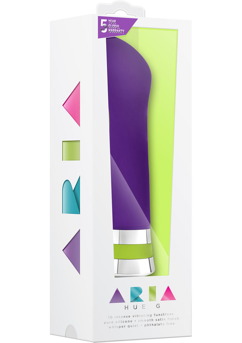 Vibrador de silicona para punto G Aria Hue G, resistente al agua, color ciruela, 6,5 pulgadas