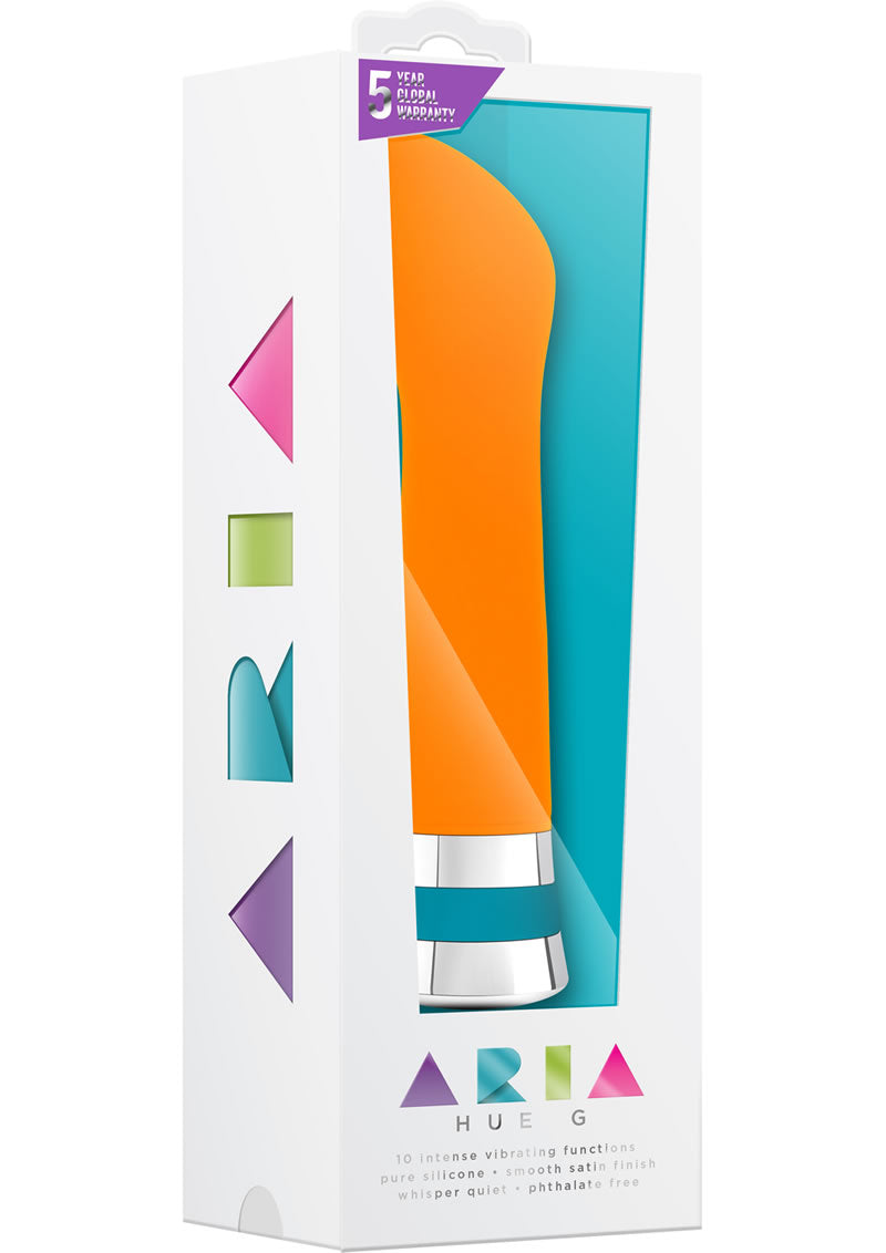 Vibrador de silicona Aria Hue G resistente al agua, color naranja, 6,5 pulgadas