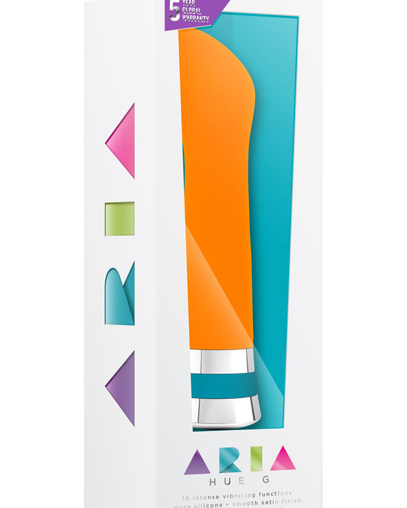 Vibrador de silicona Aria Hue G resistente al agua, color naranja, 6,5 pulgadas