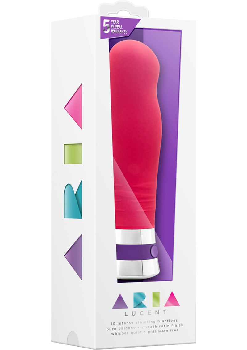 Aria Lucent Silicone Vibrator Waterproof Cerise 6 Inch