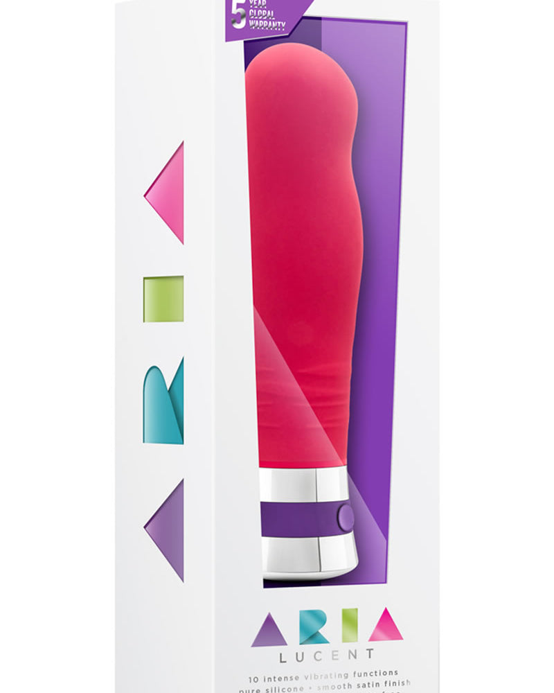 Vibrador de silicona Aria Lucent resistente al agua color cereza de 6 pulgadas