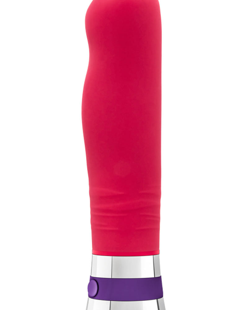 Vibrador de silicona Aria Lucent resistente al agua color cereza de 6 pulgadas